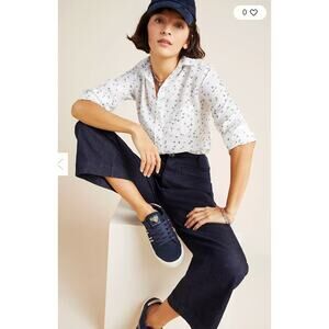 Grayson Shirt Medium The Hero Linen Butterfly Button Up White Relaxed Casual